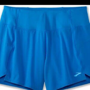 Brooks Women's Chaser 5" Running Short with Liner Azure Blue LARGE Pre-owned